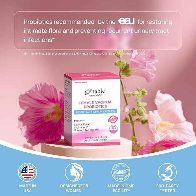 Gynable Vaginal Probiotics for Women Odor & Itch Support, Urinary | pH Balance, Female Probiotics 10 Billion CFU Lactobacillus Probiotics Blend,Selenium-Vitamin C/E/D3 Promote Immune Health,60 Count Vevoec buy supplements canada