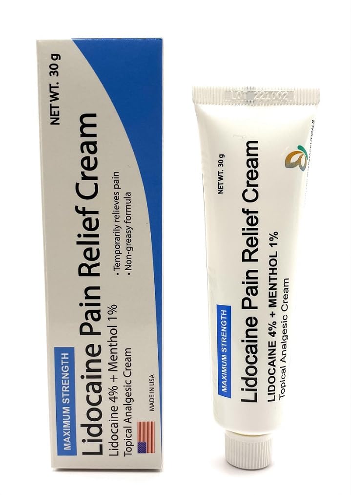 MOHNARK Pain Relief Cream with Lidocaine 4% and 1% Menthol | Includes Vitamin E | Numbs Away Pain Faster | Non-Greasy MOHNARK buy supplements canada