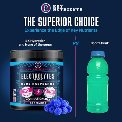 KEY NUTRIENTS Multivitamin Electrolytes Powder No Sugar - Tempting Blue Raspberry KEY NUTRIENTS buy supplements canada