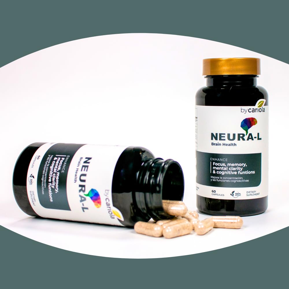 BY CARIOLA Neural-L Natural Brain Support Supplement 60 Caps - Mental Support – Memory Booster - Concentration - Natural Formula - Ashwagandha - L-Tyrosine - L-Theanine BY CARIOLA buy supplements canada