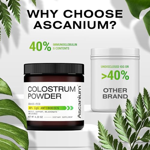 Colostrum Powder - Grass-Fed 40% IgG Colostrum Supplement Powder - Bovine Ascanium buy supplements canada