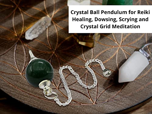 Green Aventurine Crystal Ball Pendulum for Divination - Dowsing Pendulum Necklace with Chain Amazing Gemstone buy supplements canada
