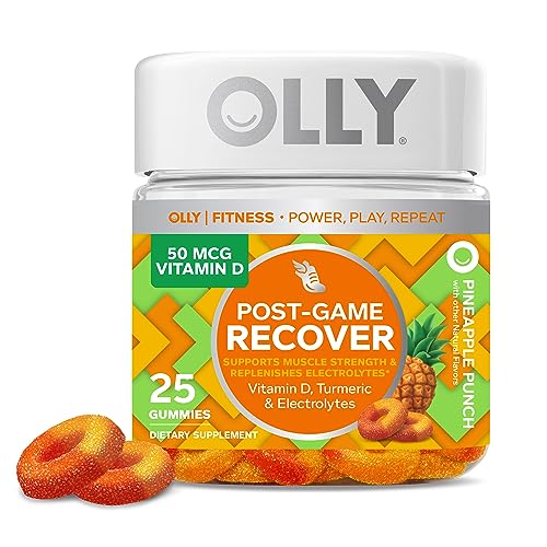 OLLY Post-Game Recover Workout Gummy Rings, Vitamin D, Turmeric, Electrolytes, Pineapple OLLY buy supplements canada