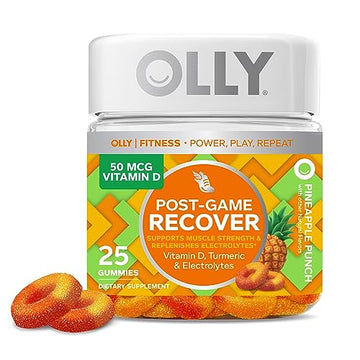 OLLY Post-Game Recover Workout Gummy Rings, Vitamin D, Turmeric, Electrolytes, Pineapple OLLY buy supplements canada