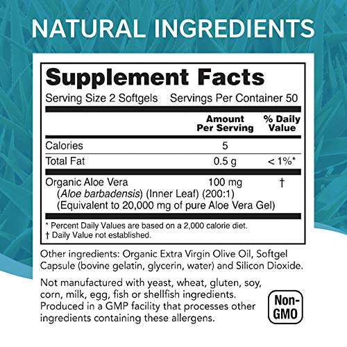 NutriWorth Aloe Vera Supplement (100 Softgels) 20,000mg Pure Gel Equivalency NutriWorth buy supplements canada