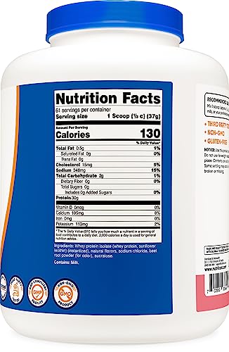 Nutricost Whey Protein Isolate (Strawberry Milkshake) 5LBS Nutricost buy supplements canada