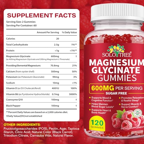 120 Count Magnesium Glycinate Gummies with L-Threonate（600mg Per Serving）,High Absorption Sugar Free Magnesium Potassium Supplement for Relaxation, Stress Relief, and Sleep Support for Adults & Kids WOJBALMN buy supplements canada