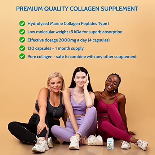 Health4All Marine Collagen Peptides Type I 120 Capsules (V) 2000mg Daily Dose Super Absorbable Health4All buy supplements canada