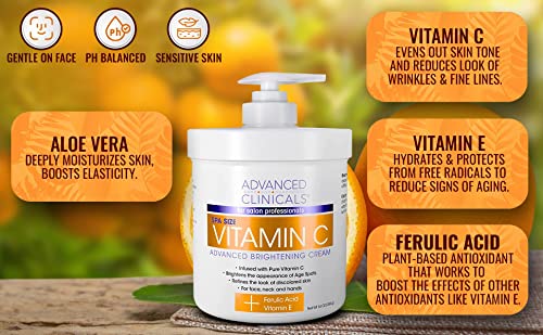 Advanced Clinicals Vitamin C Face & Body Cream Moisturizing Skin Care Lotion, Anti Advanced Clinicals buy supplements canada