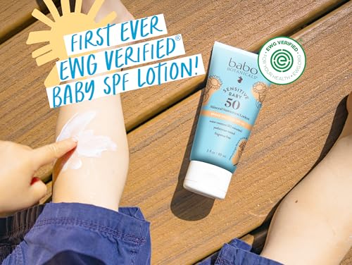 Babo Botanicals Sensitive Baby Mineral Sunscreen Lotion SPF50 - Natural Zinc Oxide - Face & Body - Fragrance-Free - Water-Resistant Babo Botanicals buy supplements canada