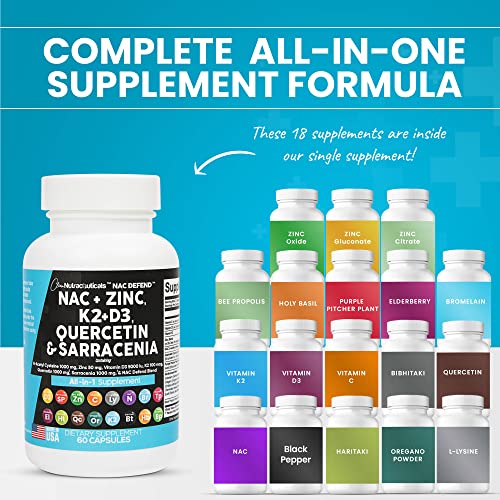 NAC Supplement N-Acetyl Cysteine 1000mg Vitamin D3 K2 Zinc Quercetin Clean Nutraceuticals buy supplements canada