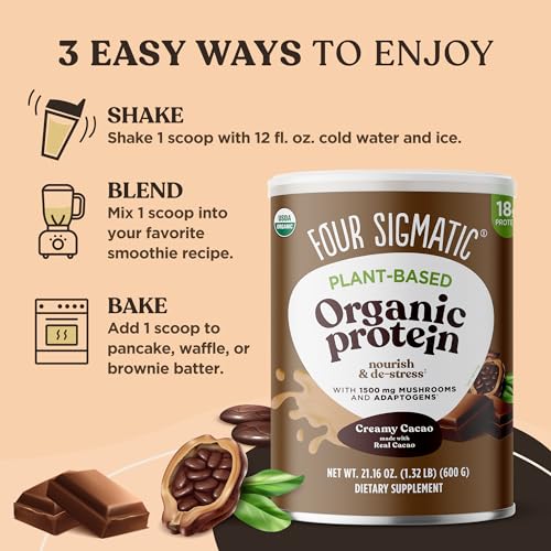 Four Sigmatic Organic Plant-Based Protein Powder Creamy Cacao Protein with Lion’s Mane Four Sigmatic buy supplements canada
