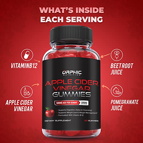 Apple Cider Vinegar Gummies with Mother- 1000mg - Supplement Formulated to Support ORPHIC NUTRITION buy supplements canada