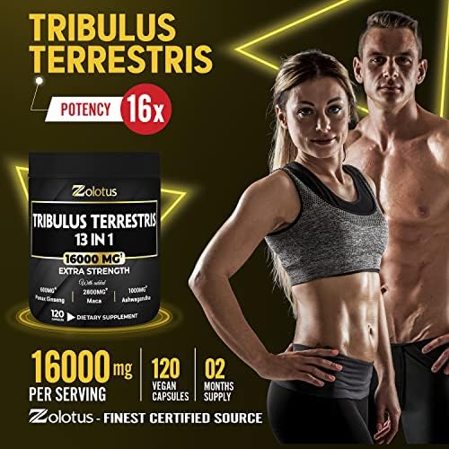 13in1 Tribulus Terrestris Capsules - 16000mg Per Serving with Maca, Horny Goat Weed Zolotus buy supplements canada