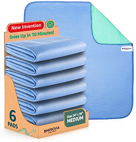 IMPROVIA® Washable Underpads, 34" x 36" (Pack of 6) - Heavy Absorben IMPROVIA buy supplements canada