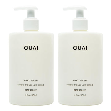 OUAI Hand Wash Full Size, Dean Street - Liquid Hand Soap with Jojoba, Avocado, & Rose Hip Oil for Replenished Skin - Gentle Exfoliating Kitchen & Bathroom Soap - (2 Pack, 16 Fl Oz Each) OUAI buy supplements canada