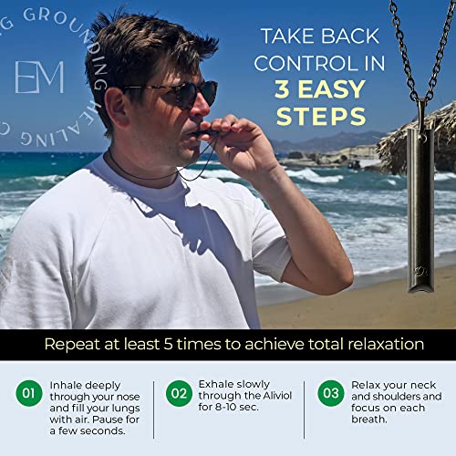 Mindful Breathing Necklace for Anxiety Stress Relief - Earth and Moon Stainless Steel Anxiety EARTH AND MOON buy supplements canada