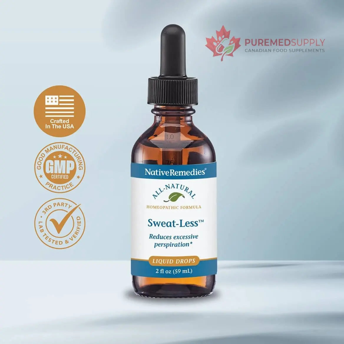 Native Remedies Sweat-Less - Natural Homeopathic Formula for Excessive Sweating, Perspiration and Clamminess - 59 mL Native Remedies buy supplements canada