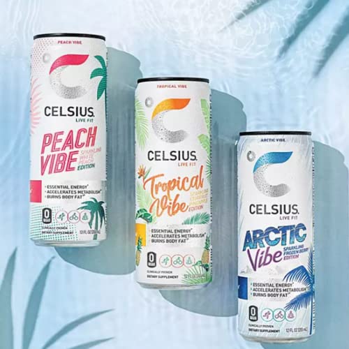 CELSIUS Energy Drink |Functional Essential Energy Drink Peach Vibe, Tropical and Arctic BETRULIGHT buy supplements canada