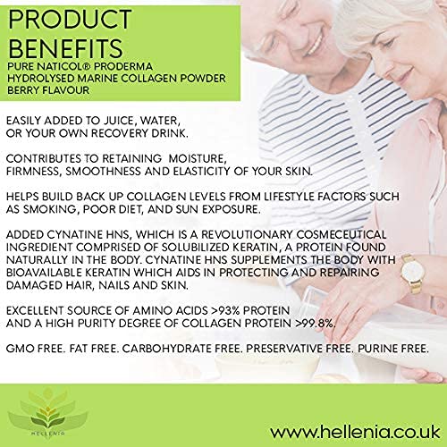 Pure Hydrolysed Marine Collagen Powder 300g | Berry Flavour | Type 1 and 3 Hellenia buy supplements canada
