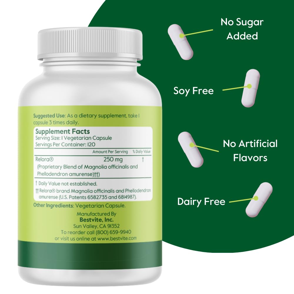 BESTVITE Filler-Free Relora 250mg (240 Vegetarian Capsules) (120 x 2) – Clinically Researched – No Stearates – Vegan – No Fillers – Supports the Management of Occasional Stress* BESTVITE buy supplements canada