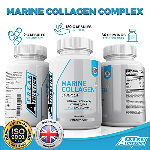 Marine Collagen 1000mg - Type 1 Hydrolysed Collagen - Enhanced with Hyaluronic Acid, Vitamin C Freak Athletics buy supplements canada