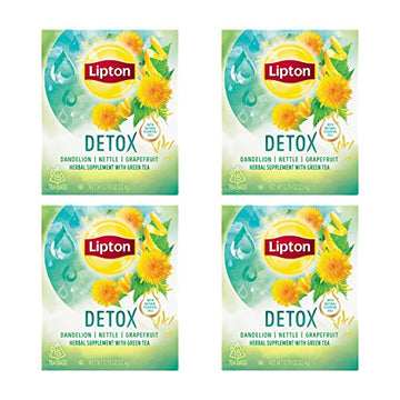 Lipton Green Tea Bags, Herbal Supplement for Detox, 15 Count (Pack of 4) Lipton buy supplements canada