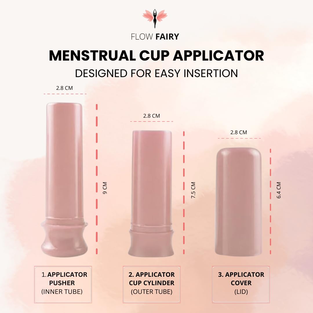 Flow Fairy Reusable Menstrual Cup with Applicator for Easy Insertion- 100% Medical Grade Silicone Period Cup Flow Fairy buy supplements canada