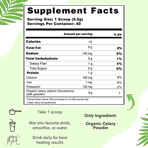 Organic Celery Juice Powder (40 Servings) Supports Gut Health, Detox Juice Cleanse Paradise Naturals, Purest Ingredients from the Source buy supplements canada