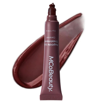 MCoBeauty Peptide Lip Treatment Caramel - Nude Brown Tinted Lip Balm Plumper Gloss for Women - Hydrating Lip Oil with Shea Butter, Peptides for Soft Plump Lips - Vegan Cruelty Free Lip Care MCoBeauty buy supplements canada