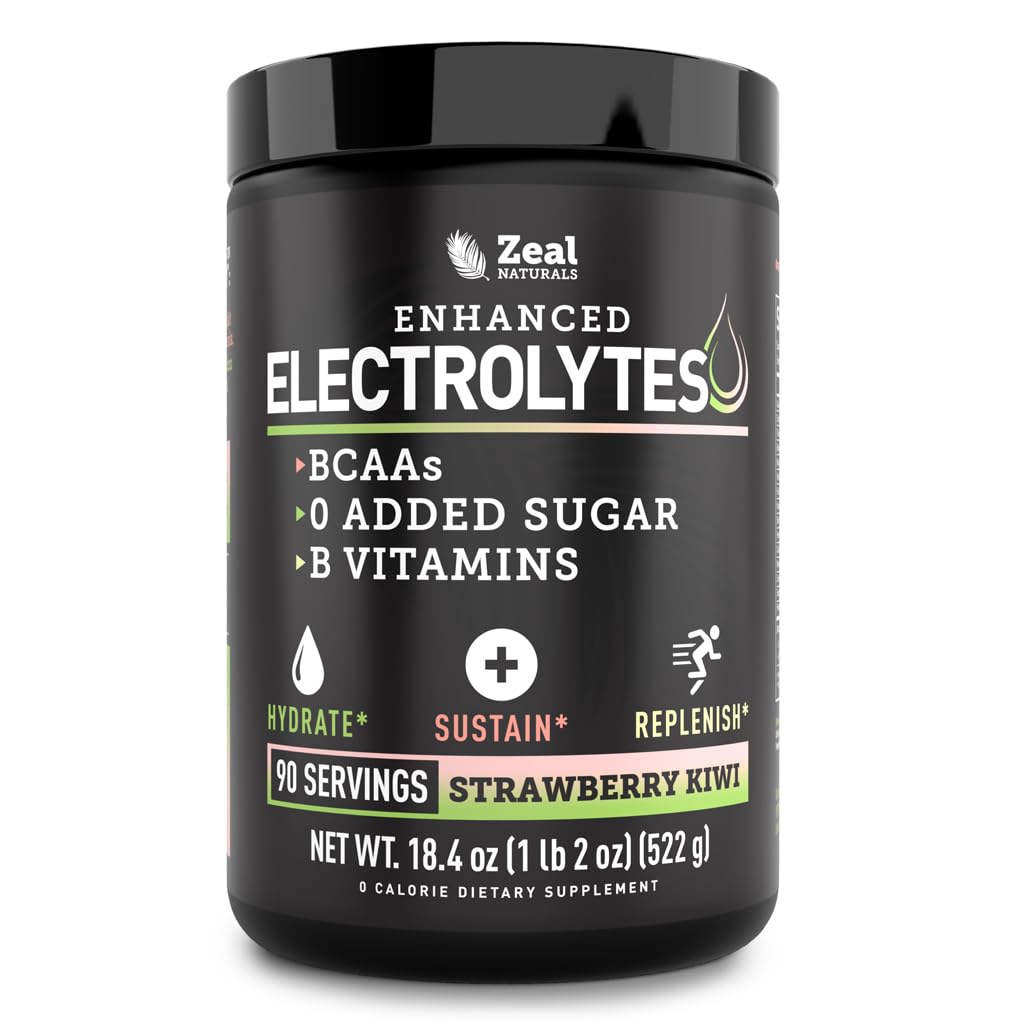 Zeal Electrolyte Powder - 90 Servings | Keto Electrolytes Powder | Zero Sugar, BCAAs, B-Vitamins | Potassium, Zinc, Magnesium Zeal Naturals buy supplements canada