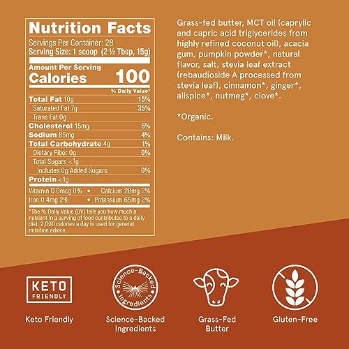 Bulletproof Pumpkin Spice Creamer, 14.8 Ounces, Keto Coffee Powder Creamer Bulletproof buy supplements canada