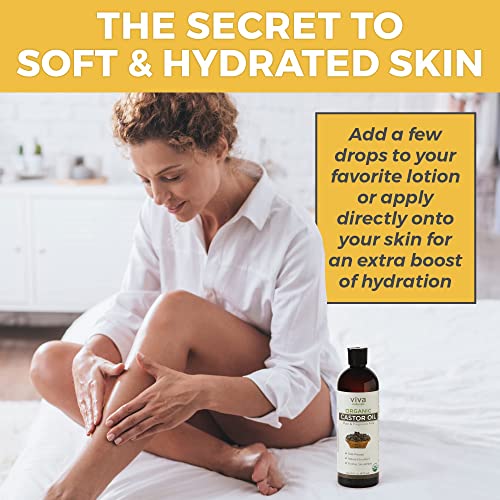 Viva Naturals Organic Castor Oil, 16 fl oz - Cold Pressed Castor Oil for Skin, Hair and Lashes - Traditionally Viva Naturals buy supplements canada