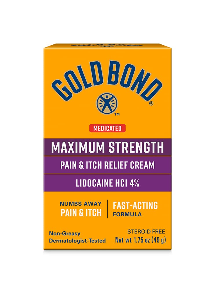 Gold Bond Medicated Maximum Strength Pain & Itch Relief Cream, Intense Itch Relief, 1.75 oz., with Lidocaine Gold Bond buy supplements canada