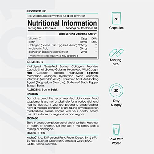 Multi Collagen Protein - Types I, II, III, V & X - Wild Caught Marine, Grass Fed Bovine, Eggshell Revive Naturals buy supplements canada