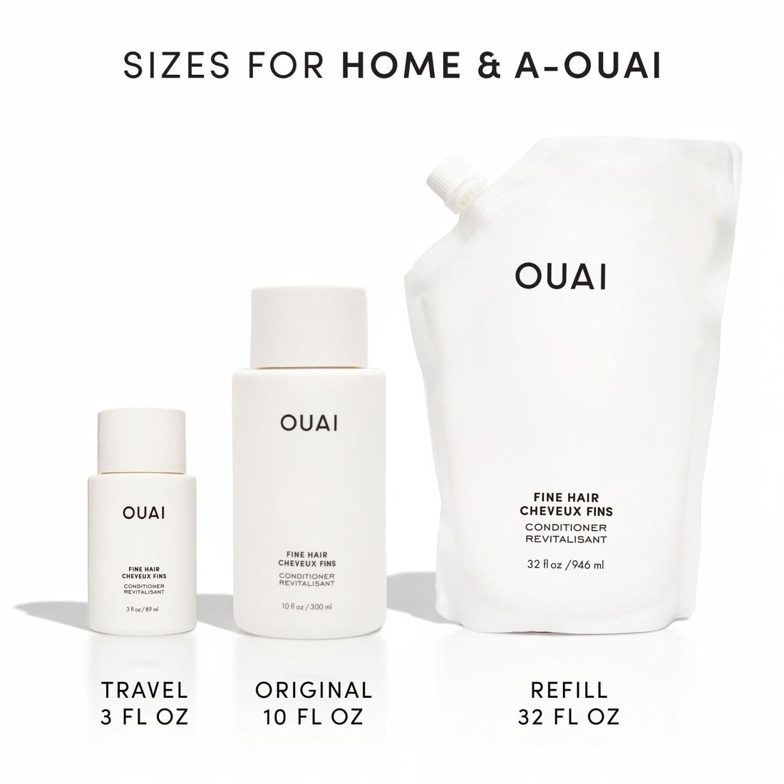 OUAI Fine Hair Conditioner Travel Size - Volumizing Conditioner for Fine Hair with Keratin, Biotin & Chia Seed Oil - Adds Softness, Bounce & Volume - Free from Parabens, Sulfates & Phthalates (3 Oz) OUAI buy supplements canada