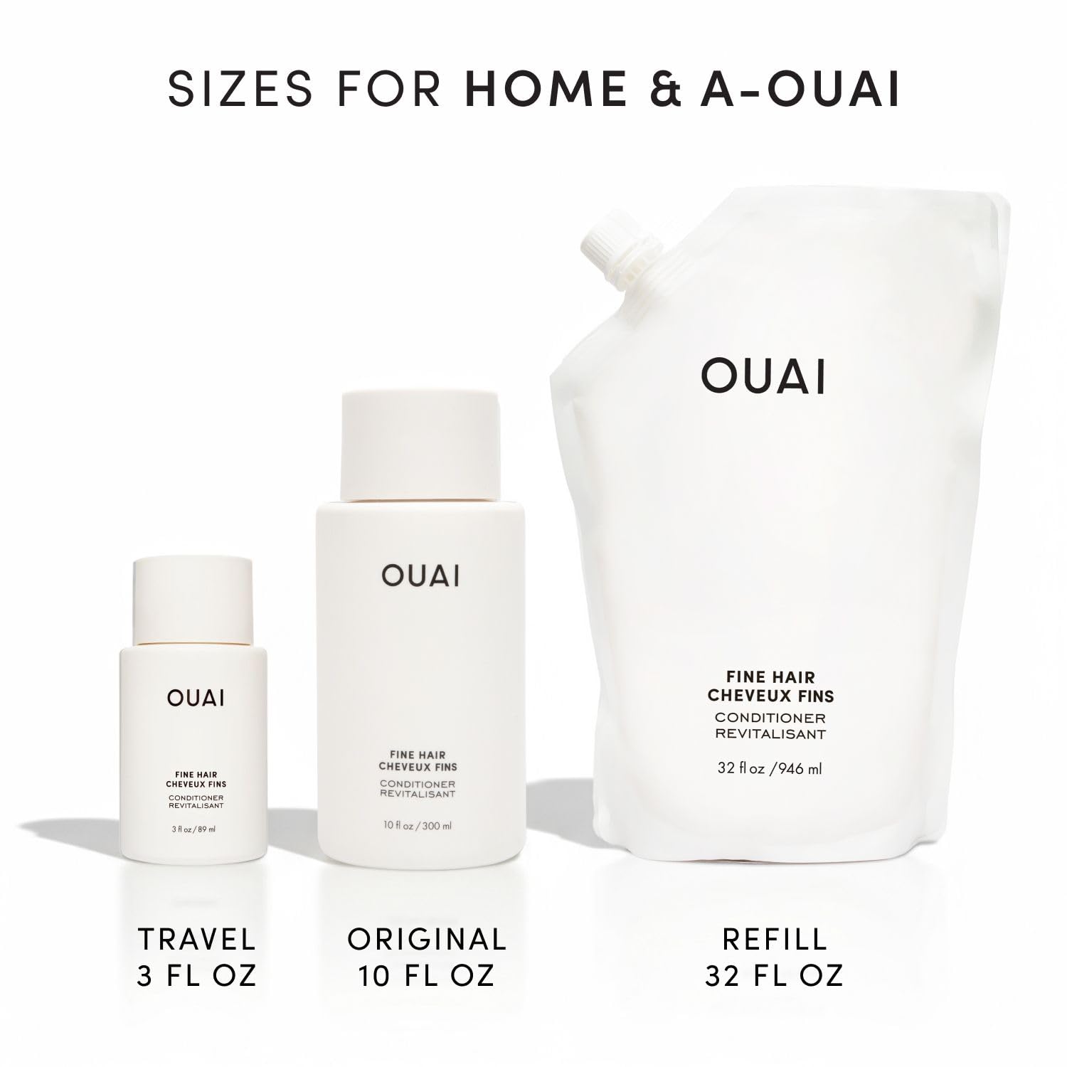 OUAI Fine Hair Conditioner Travel Size - Volumizing Conditioner for Fine Hair with Keratin, Biotin & Chia Seed Oil - Adds Softness, Bounce & Volume - Free from Parabens, Sulfates & Phthalates (3 Oz) OUAI buy supplements canada