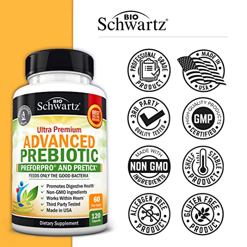 Prebiotics for Advanced Gut Health - Immune System Support & Dietary Fiber BioSchwartz buy supplements canada