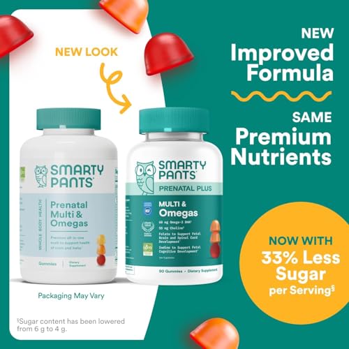 SmartyPants Prenatal Multivitamin Gummies with Omega 3 DHA/EPA, Methylfolate, Biotin, Vitamins D3, C, B12, B6, A, K, and Zinc, Gluten Free, Clean Label SmartyPants buy supplements canada