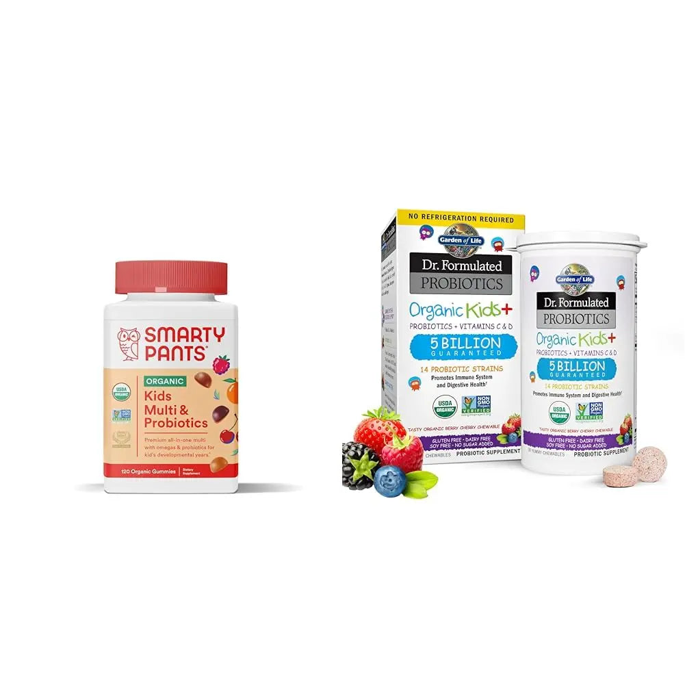 SmartyPants Organic Kids Multivitamin Gummies: Probiotics & Garden of Life Dr. Formulated Probiotics Organic Kids+ Plus Vitamin C & D - Berry Cherry - Gluten SmartyPants buy supplements canada