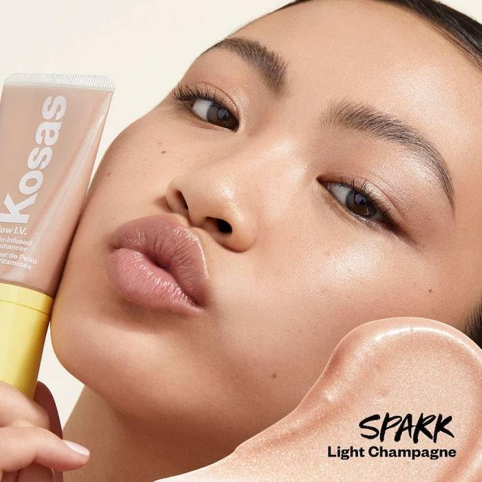 Kosas Glow I.V. - Vitamin-Infused Skin Illuminating Enhancer - Spark. Bonus Premium Korean Sheet Masque with Collagen Kosas buy supplements canada