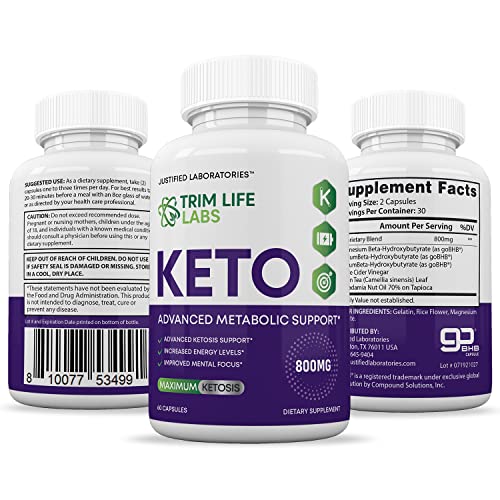 (5 Pack) Trim Life Labs Keto Pills Includes Apple Cider Vinegar Patented goBHB® Exogenou Justified Laboratories buy supplements canada