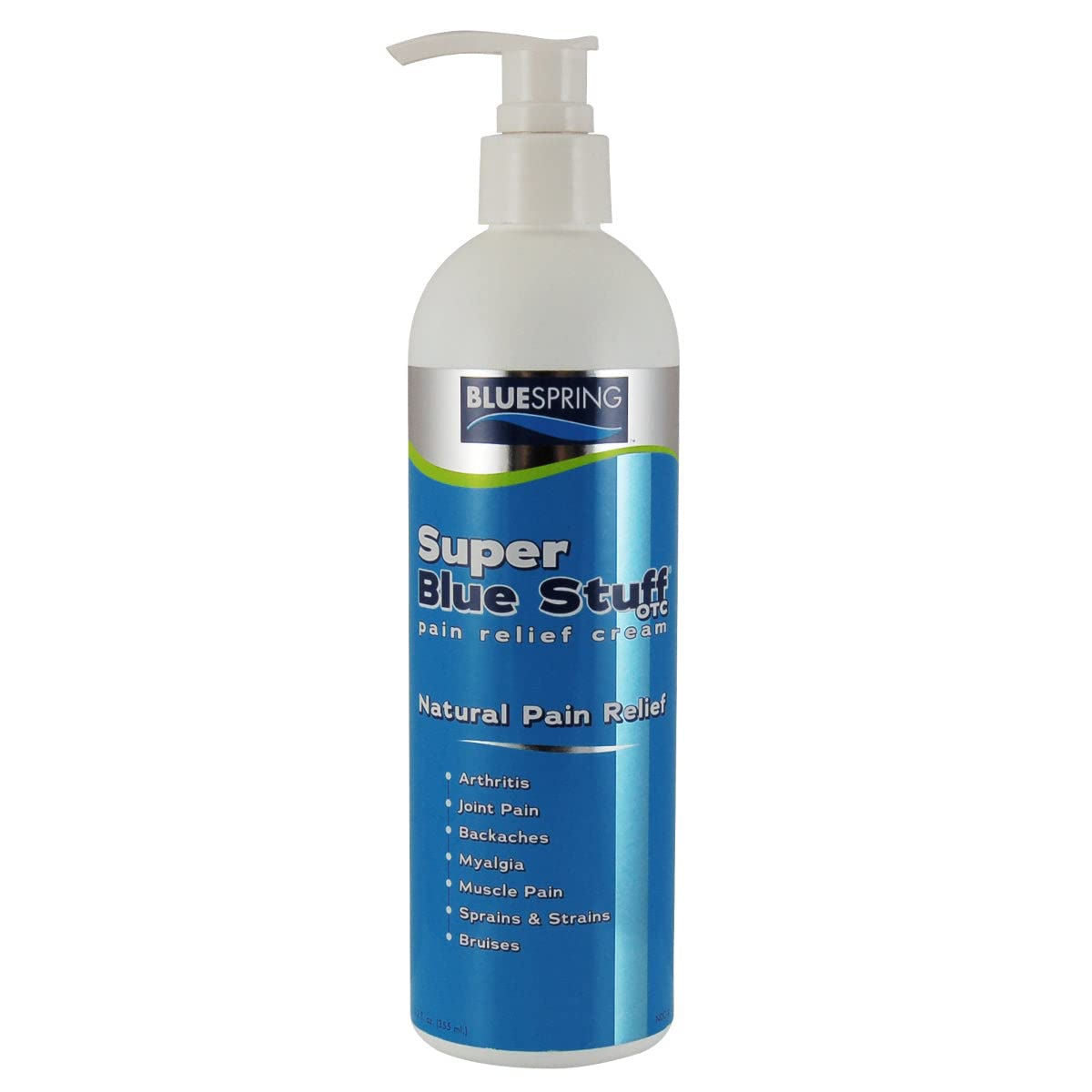 Super Blue Stuff OTC 12-oz. Pump Bottle - Natural, Made in USA, Paraben-free, Works in As Little As 5 Minutes for Joint/Muscle Pain, Backaches, Sprains/Strains, Bruises & Arthritis by Blue Spring Blue Spring buy supplements canada