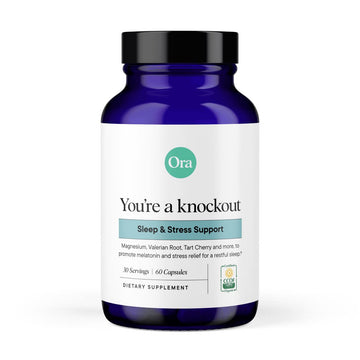 Ora Organic Natural Sleep Aid Supplement Stress Support Calming Herbal Blend with Melatonin from Tart Cherry - Includes Magnesium Citrate, Valerian Root, and Lemon Balm - 1 Month Supply, 60 Capsules Ora Organic buy supplements canada
