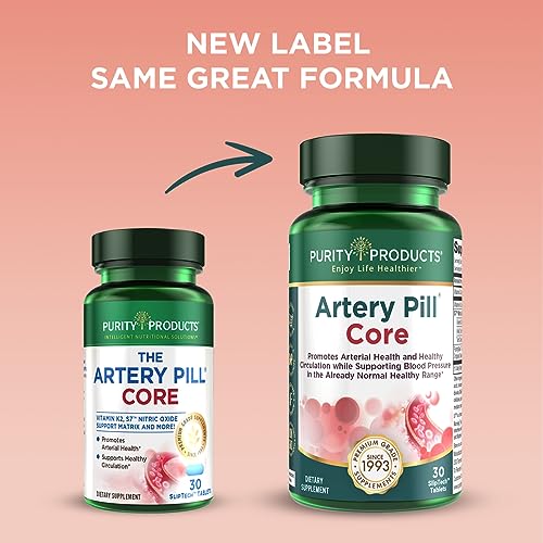 Purity Products Artery Pill Core from MK-7 Vitamin K2, Plant-Based S7 Nitric Oxide Booster Purity Products buy supplements canada