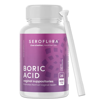 Seroflora Boric Acid Vaginal Suppositories for Women + 1 Suppository Applicator - Helps Support Vaginal Odor pH Balance, Yeast Infection and Bacterial Vaginosis Seroflora buy supplements canada