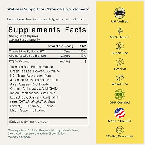 ProleevaMax Nutraceuticals Supplement – Nerve, Muscle & Joint Support with Turmeric Curcumin, Resveratrol, Ginseng & Boswellia, 13 Natural Ingredients, 120 Capsules ProleevaMax buy supplements canada