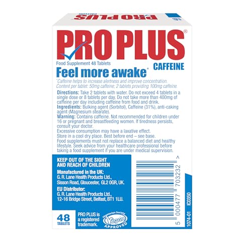 PRO PLUS 48 tablets - Caffeine Tablets - Sugar Free PRO PLUS buy supplements canada