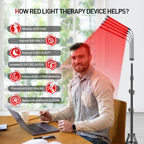Red Light Therapy Lamp, 150 LEDs Infrared Light Therapy with Adjustable Stand - 660nm Redlight Rikimxin buy supplements canada