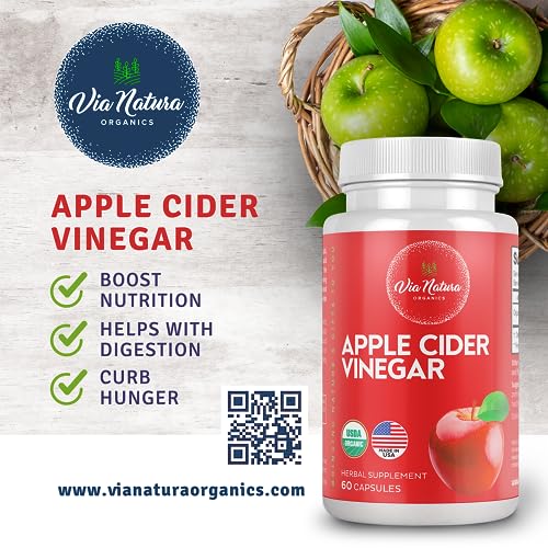 Via Natura Organics Apple Cider Vinegar Capsules 1000mg | Organic Herbal Supplement Via Natura Organics buy supplements canada